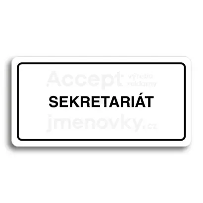 Piktogram "SEKRETARIT" - bl tabulka - ern tisk