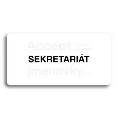 Piktogram "SEKRETARIT" - bl tabulka - ern tisk bez rmeku