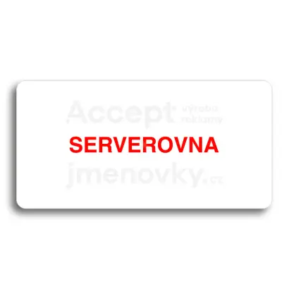 Piktogram "SERVEROVNA" - bl tabulka - barevn tisk bez rmeku