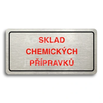 Piktogram "SKLAD CHEMICKCH PPRAVK" - stbrn tabulka - barevn tisk