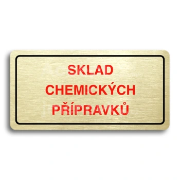 Piktogram "SKLAD CHEMICKCH PPRAVK" - zlat tabulka - barevn tisk