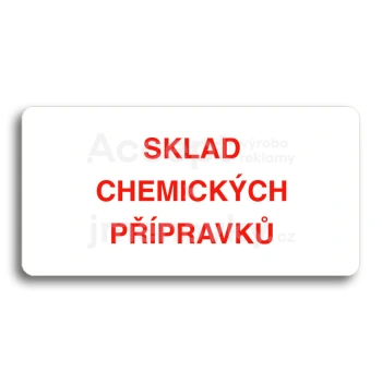 Piktogram "SKLAD CHEMICKCH PPRAVK" - bl tabulka - barevn tisk bez rmeku