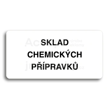 Piktogram "SKLAD CHEMICKCH PPRAVK" - bl tabulka - ern tisk bez rmeku