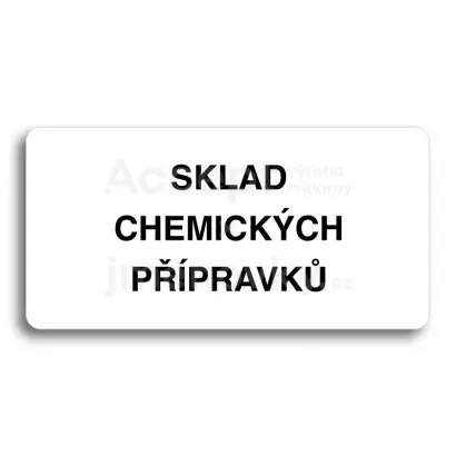 Piktogram "SKLAD CHEMICKCH PPRAVK" - bl tabulka - ern tisk bez rmeku