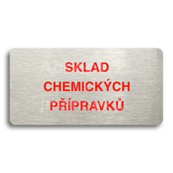 Piktogram "SKLAD CHEMICKCH PPRAVK" - stbrn tabulka - barevn tisk bez rmeku