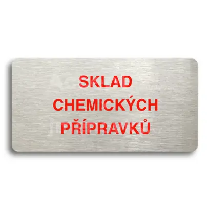 Piktogram "SKLAD CHEMICKCH PPRAVK" - stbrn tabulka - barevn tisk bez rmeku