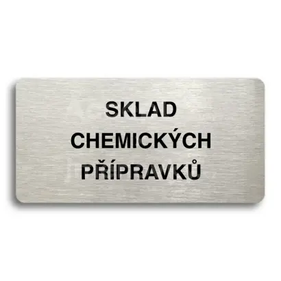 Piktogram "SKLAD CHEMICKCH PPRAVK" - stbrn tabulka - ern tisk bez rmeku