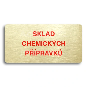 Piktogram "SKLAD CHEMICKCH PPRAVK" - zlat tabulka - barevn tisk bez rmeku