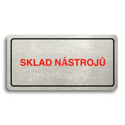 Piktogram "SKLAD NSTROJ" - stbrn tabulka - barevn tisk