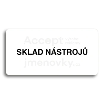 Piktogram "SKLAD NSTROJ" - bl tabulka - ern tisk bez rmeku