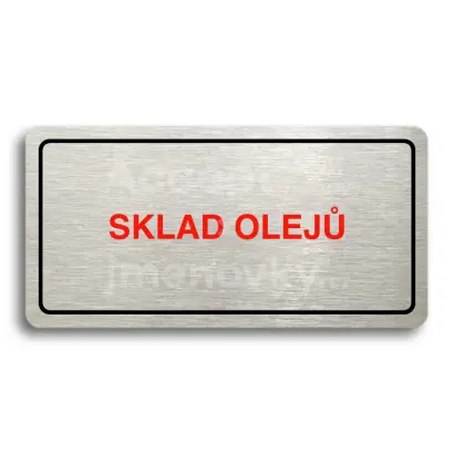 Piktogram "SKLAD OLEJ" - stbrn tabulka - barevn tisk