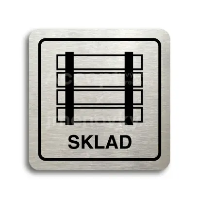 Piktogram "sklad" - stbrn tabulka - ern tisk