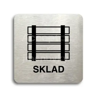 Piktogram "sklad" - stbrn tabulka - ern tisk bez rmeku