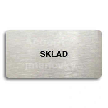 Piktogram "SKLAD" - stbrn tabulka - ern tisk bez rmeku