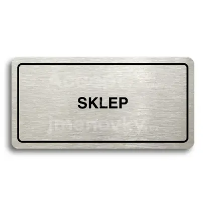 Piktogram "SKLEP" - stbrn tabulka - ern tisk