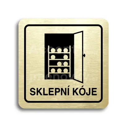 Piktogram "sklepn kje IV" - zlat tabulka - ern tisk