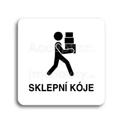 Piktogram "sklepn kje" - bl tabulka - ern tisk bez rmeku