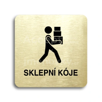 Piktogram "sklepn kje" - zlat tabulka - ern tisk bez rmeku