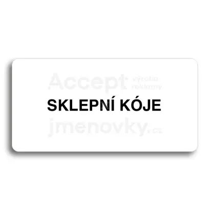 Piktogram "SKLEPN KJE" - bl tabulka - ern tisk bez rmeku