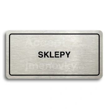 Piktogram "SKLEPY" - stbrn tabulka - ern tisk