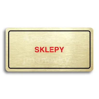 Piktogram "SKLEPY" - zlat tabulka - barevn tisk