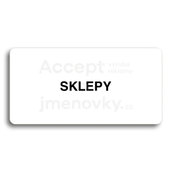 Piktogram "SKLEPY" - bl tabulka - ern tisk bez rmeku