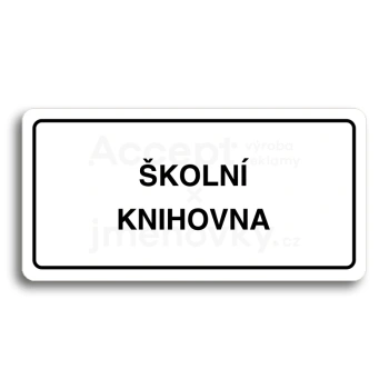 Piktogram "KOLN KNIHOVNA" - bl tabulka - ern tisk