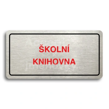 Piktogram "KOLN KNIHOVNA" - stbrn tabulka - barevn tisk