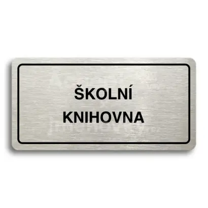 Piktogram "KOLN KNIHOVNA" - stbrn tabulka - ern tisk