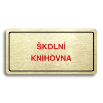 Piktogram "KOLN KNIHOVNA" - zlat tabulka - barevn tisk