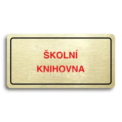 Piktogram "KOLN KNIHOVNA" - zlat tabulka - barevn tisk