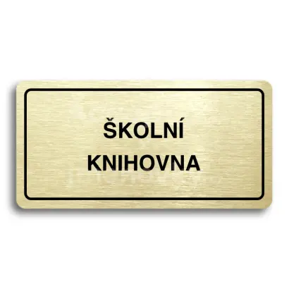 Piktogram "KOLN KNIHOVNA" - zlat tabulka - ern tisk