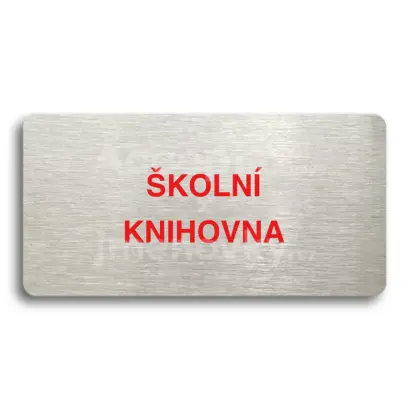 Piktogram "KOLN KNIHOVNA" - stbrn tabulka - barevn tisk bez rmeku