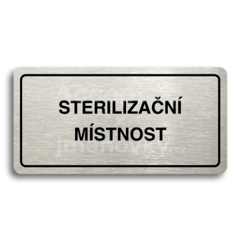 Piktogram "STERILIZAN MSTNOST" - stbrn tabulka - ern tisk