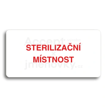 Piktogram "STERILIZAN MSTNOST" - bl tabulka - barevn tisk bez rmeku