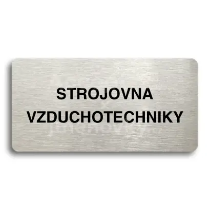 Piktogram "STROJOVNA VZDUCHOTECHNIKY" - stbrn tabulka - ern tisk bez rmeku