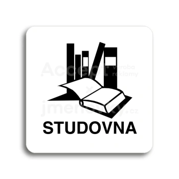 Piktogram "studovna" - bl tabulka - ern tisk bez rmeku