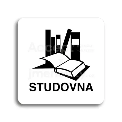 Piktogram "studovna" - bl tabulka - ern tisk bez rmeku