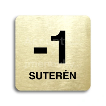 Piktogram "sutern II" - zlat tabulka - ern tisk bez rmeku