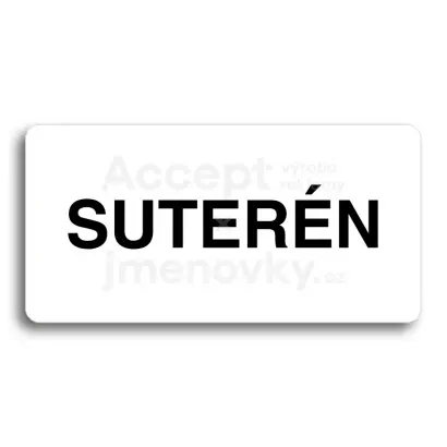 Piktogram "SUTERN" - bl tabulka - ern tisk bez rmeku