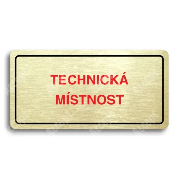 Piktogram "TECHNICK MSTNOST" - zlat tabulka - barevn tisk