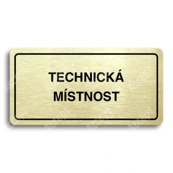 Piktogram "TECHNICK MSTNOST" - zlat tabulka - ern tisk