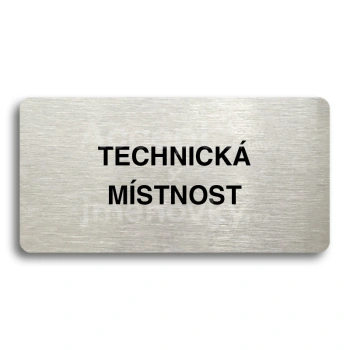 Piktogram "TECHNICK MSTNOST" - stbrn tabulka - ern tisk bez rmeku