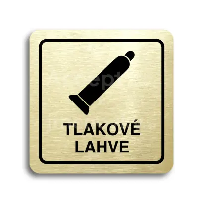 Piktogram "tlakov lahve" - zlat tabulka - ern tisk