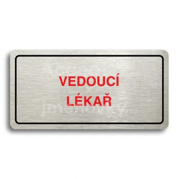 Piktogram "VEDOUC LKA" - stbrn tabulka - barevn tisk