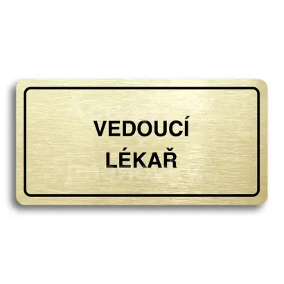 Piktogram "VEDOUC LKA" - zlat tabulka - ern tisk