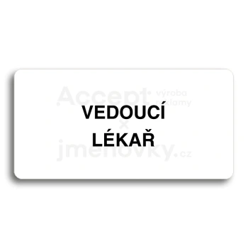 Piktogram "VEDOUC LKA" - bl tabulka - ern tisk bez rmeku