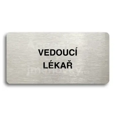 Piktogram "VEDOUC LKA" - stbrn tabulka - ern tisk bez rmeku