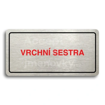 Piktogram "VRCHN SESTRA" - stbrn tabulka - barevn tisk