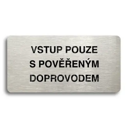 Piktogram "VSTUP POUZE S POVENM DOPROVODEM" - stbrn tabulka - ern tisk bez rmeku